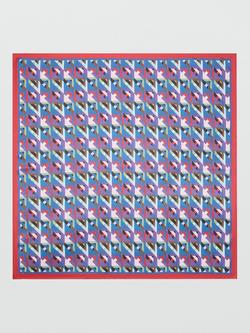 Mango Geometric Print Scarf, Blue, Blue