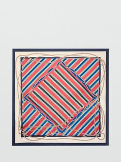 Mango Stripe Print Scarf, Red, Red