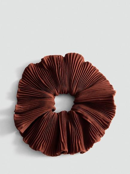 Mango Pleated Scrunchie, Terracotta