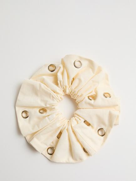 Mango Cotton Eyelet Scrunchie, Raw, Raw