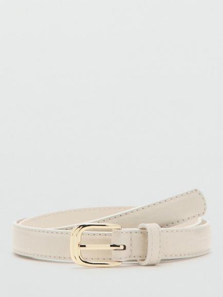 Mango Skinny Embossed Belt, Raw, Raw