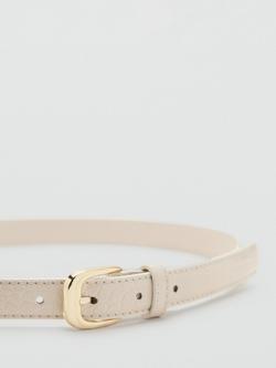 Mango Skinny Embossed Belt, Raw - view 2, Raw