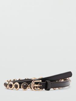 Mango Skinny Chain-Link Belt, Chocolate, Chocolate