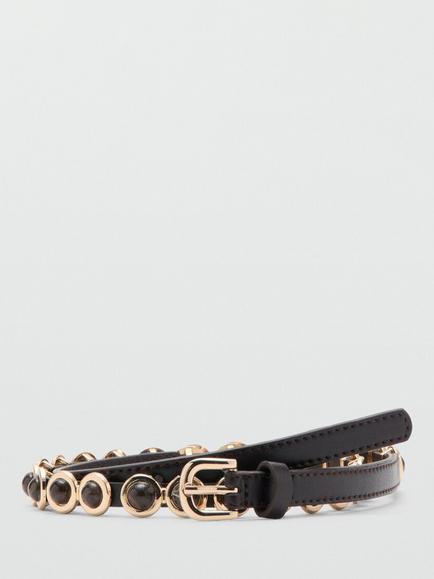 Mango Skinny Chain-Link Belt, Chocolate, Chocolate