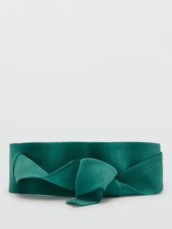 Mango Wide Suede Leather Belt, Turquoise, Turquoise
