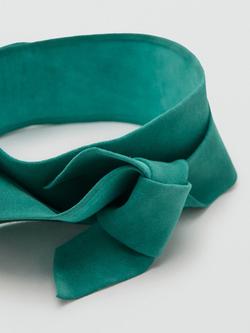 Mango Wide Suede Leather Belt, Turquoise - view 2, Turquoise