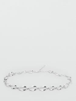 Mango Oval Link Chain Belt, Silver, Silver