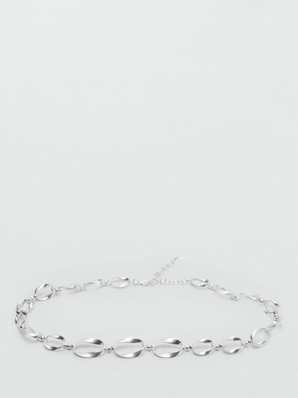 Mango Oval Link Chain Belt, Silver, Silver