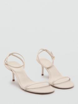 Mango Sculpted Ankle Strap Stiletto Heel Sandals - view 2, Raw