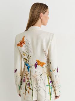 Reiss NYBG Frankie Floral Single Breasted Blazer, Ivory - view 2, Ivory
