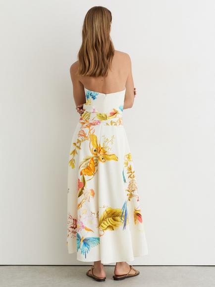 Reiss NYBG Anisa Floral Fit and Flare Midi Dress, Ivory - view 2, Ivory
