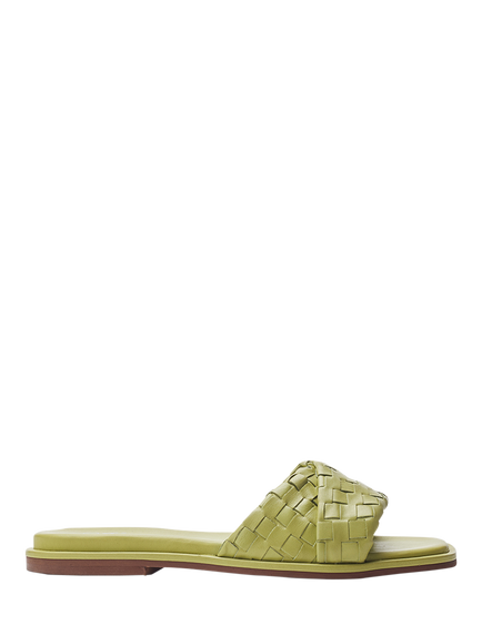 Moda in Pelle Jina Woven Leather Mules, Lime Green, Lime Green