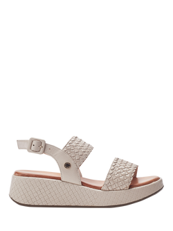 Moda in Pelle Kaccia Woven Strap Leather Sandals, Off White, Off White