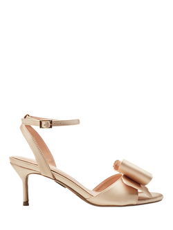 Moda in Pelle Lotty Satin Bow Detail Occasion Sandals, Gold