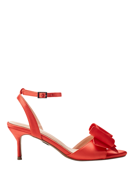 Moda in Pelle Lotty Satin Bow Detail Occasion Sandals, Orange