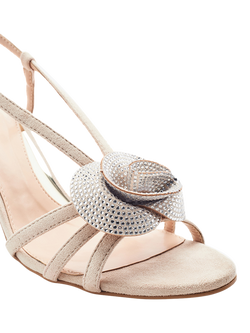 Moda in Pelle Narra Floral Embellished Strappy Sandals - view 2, Gold