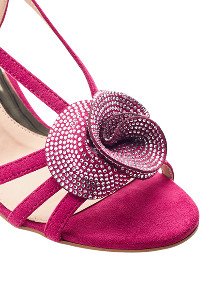 Moda in Pelle Narra Floral Embellished Strappy Sandals - view 2, Pink