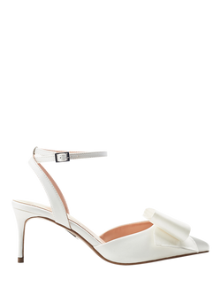 Moda in Pelle Nahara Bow Satin Heel Court Shoes, Off White, Off White