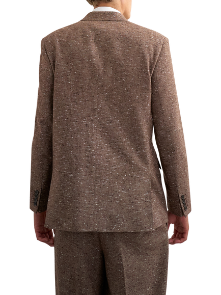 Topman Textured Double Breasted Suit Jacket, Brown - view 2, Brown
