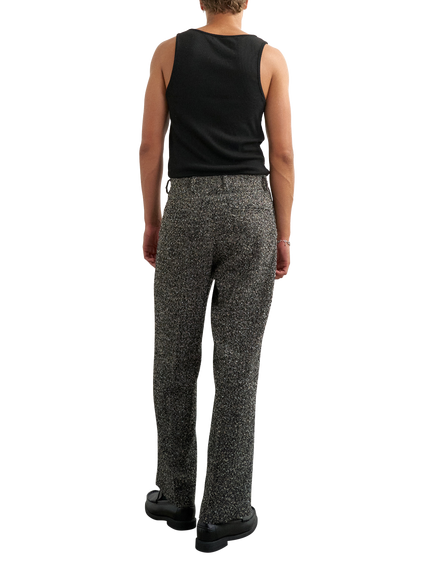 Topman Bark Textured Fleck Wide Leg Suit Trousers, Black - view 2, Black