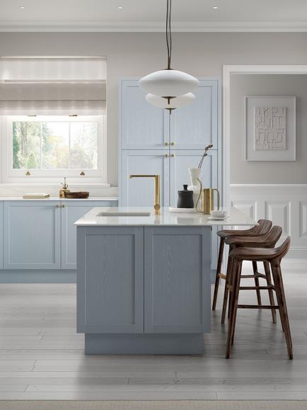 John Lewis Edition Lancaster Fitted Kitchen, Painted Cove Blue