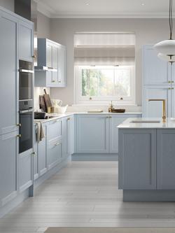 John Lewis Edition Lancaster Fitted Kitchen - view 2, Painted Cove Blue