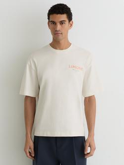 Reiss Calvino Crew Neck Cotton T-Shirt, White, White