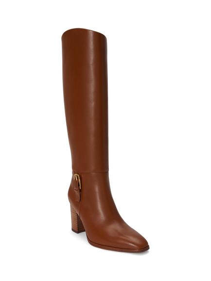 Lauren Ralph Lauren Raelynn Leather Block Heel Knee High Boots, Tan - view 2, Tan