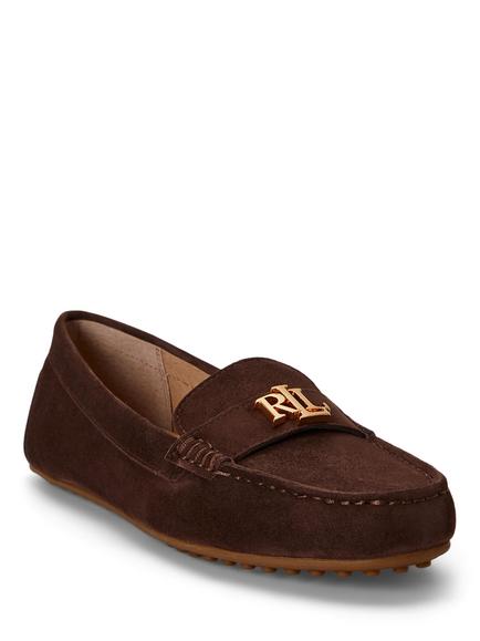 Lauren Ralph Lauren Barnsbury Suede Loafers, Chestnut - view 2, Chestnut