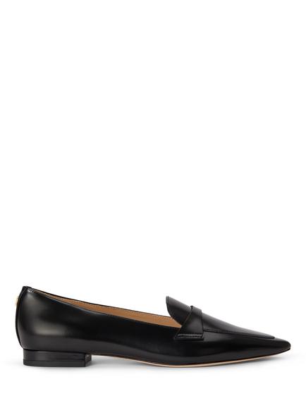 Lauren Ralph Lauren Audri Glazed Leather Loafers, Black, Black