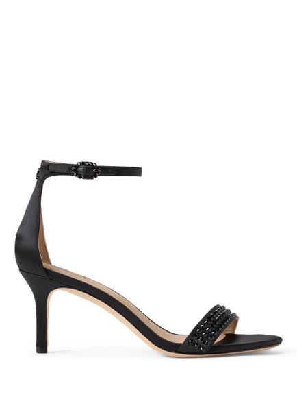 Lauren Ralph Lauren Allie Satin Stiletto Heel Embellished Sandals, Black, Black