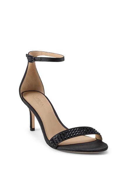 Lauren Ralph Lauren Allie Satin Stiletto Heel Embellished Sandals, Black - view 2, Black