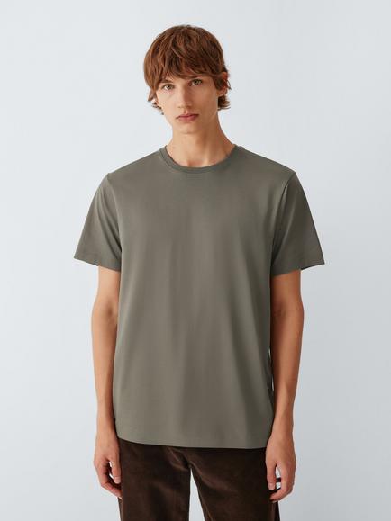 John Lewis Supima Cotton Crew Neck T-Shirt, Mole