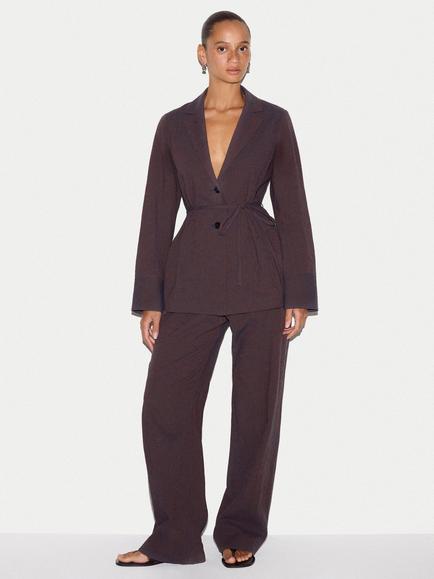 Jigsaw Linen Blend Relaxed Shacket, Navy - view 2, Navy
