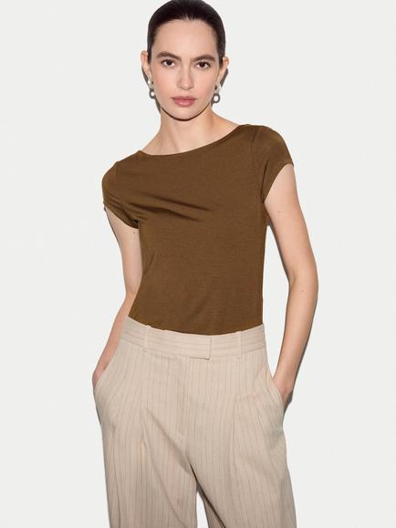 Jigsaw Modal Jersey Top, Brown