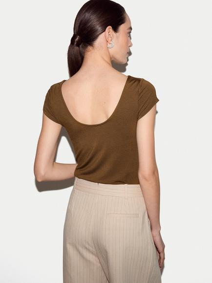 Jigsaw Modal Jersey Top - view 2, Brown