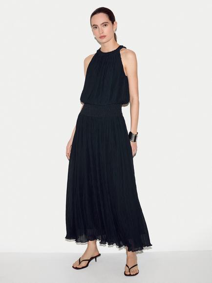 Jigsaw Plisse Smocked Maxi Dress, Navy, Navy