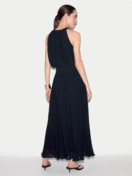 Jigsaw Plisse Smocked Maxi Dress, Navy - view 2, Navy