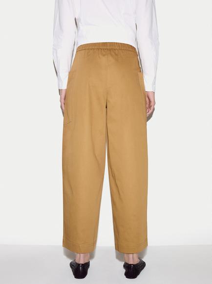 Jigsaw Cotton Rich High Waisted Trousers, Brown - view 2, Brown