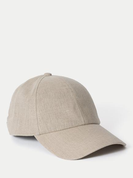 Jigsaw Linen Baseball Cap, Natural, Natural
