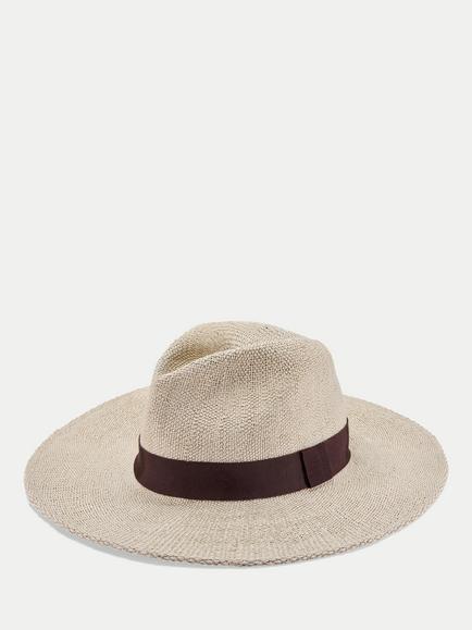 Jigsaw Straw Fedora Hat, Natural, Natural