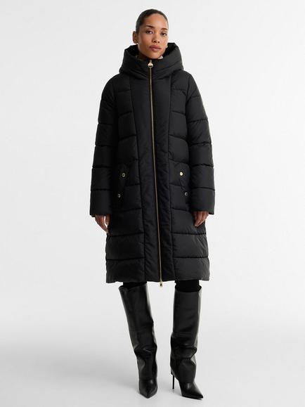 Barbour International Brantley Long Puffer Jacket, Black, Black