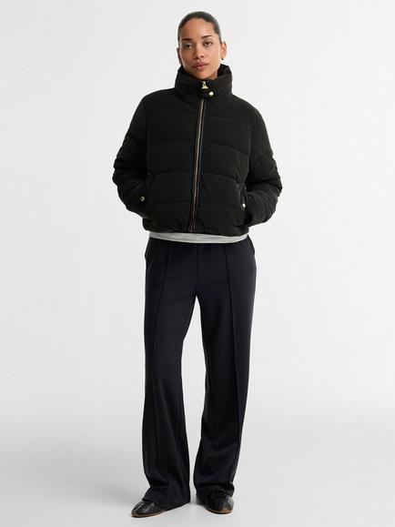 Barbour International Halina Faux Velvet Puffer Jacket, Black - view 2, Black