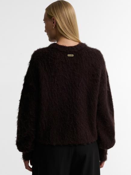Barbour International Gea Crew Neck Jumper, Brown - view 2, Brown