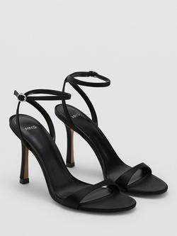 Mango Ankle Strap Stiletto Heel Sandals, Black - view 2, Black