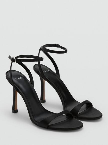 Mango Ankle Strap Stiletto Heel Sandals, Black - view 2, Black