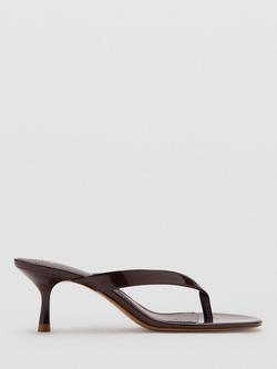 Mango Stiletto Heel Strappy Sandals, Chocolate