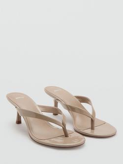 Mango Stiletto Heel Strappy Sandals - view 2, Taupe