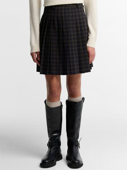 Barbour Carville Tartan Pleat Mini Skirt, Shadow Class Tartan, Shadow Class Tartan