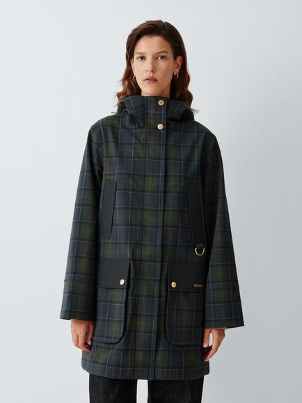 Barbour Rotsea Check Waterproof Jacket, Navy/Green, Navy/Green